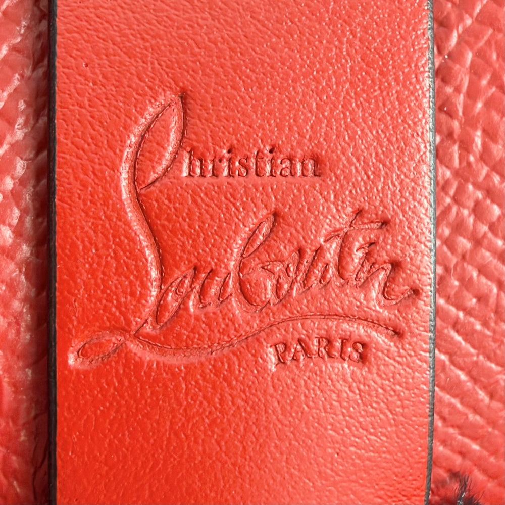 Christian Louboutin クリスチャンルブタン トートバッグ カバタ ハンドバッグ CABATA レザー ブラック 黒 レッド 赤 シルバー金具 レディース【中古品】