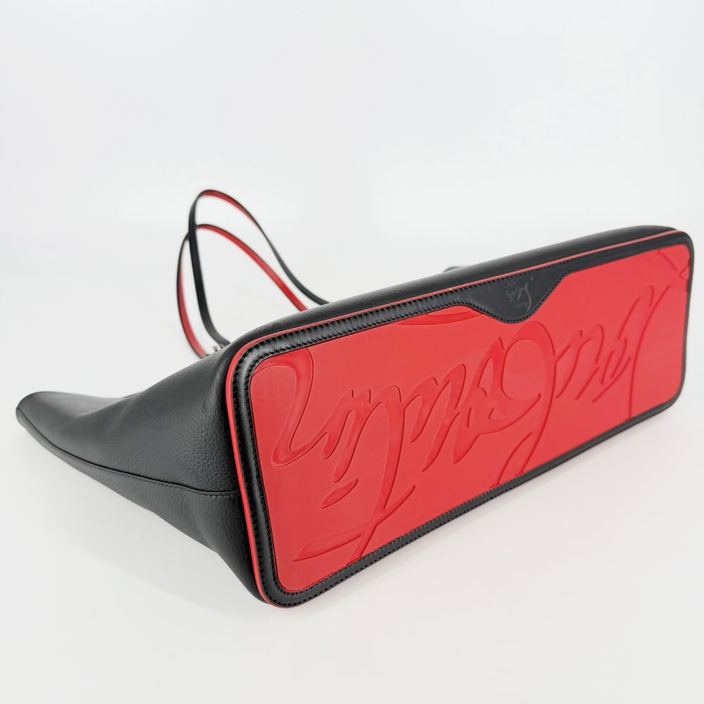 Christian Louboutin クリスチャンルブタン トートバッグ カバタ ハンドバッグ CABATA レザー ブラック 黒 レッド 赤 シルバー金具 レディース【中古品】