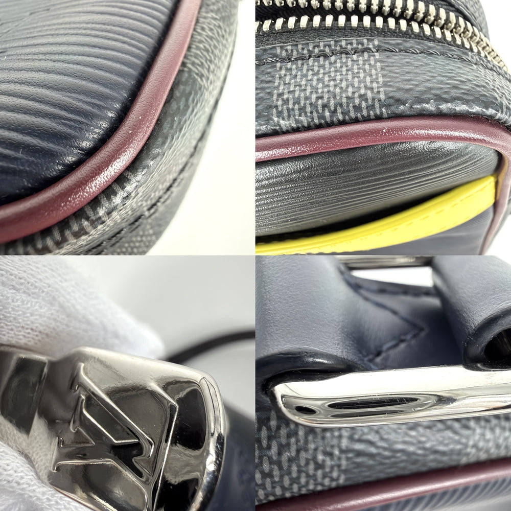 LOUIS VUITTON ルイヴィトン ショルダーバッグ ダヌーブ M55100 ダミエグラフィットキャンバス ブラック 黒 イエロー シルバー金具 メンズ【中古品】