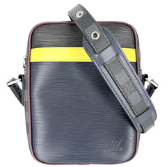 LOUIS VUITTON ルイヴィトン ショルダーバッグ ダヌーブ M55100 ダミエグラフィットキャンバス ブラック 黒 イエロー シルバー金具 メンズ【中古品】