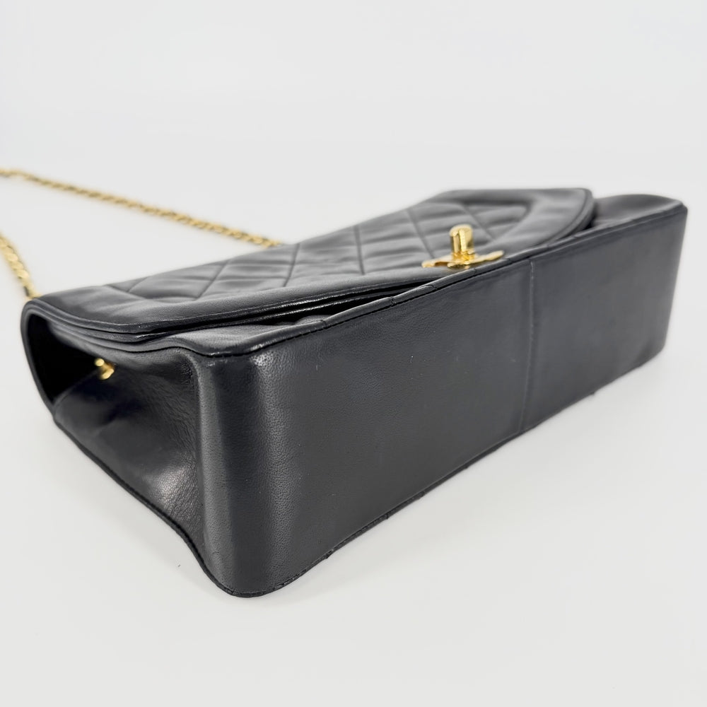 CHANEL シャネル ショルダーバッグ チェーンショルダーバッグ ココマーク ラムスキン ブラック 黒 ゴールド金具 レディース【中古品】