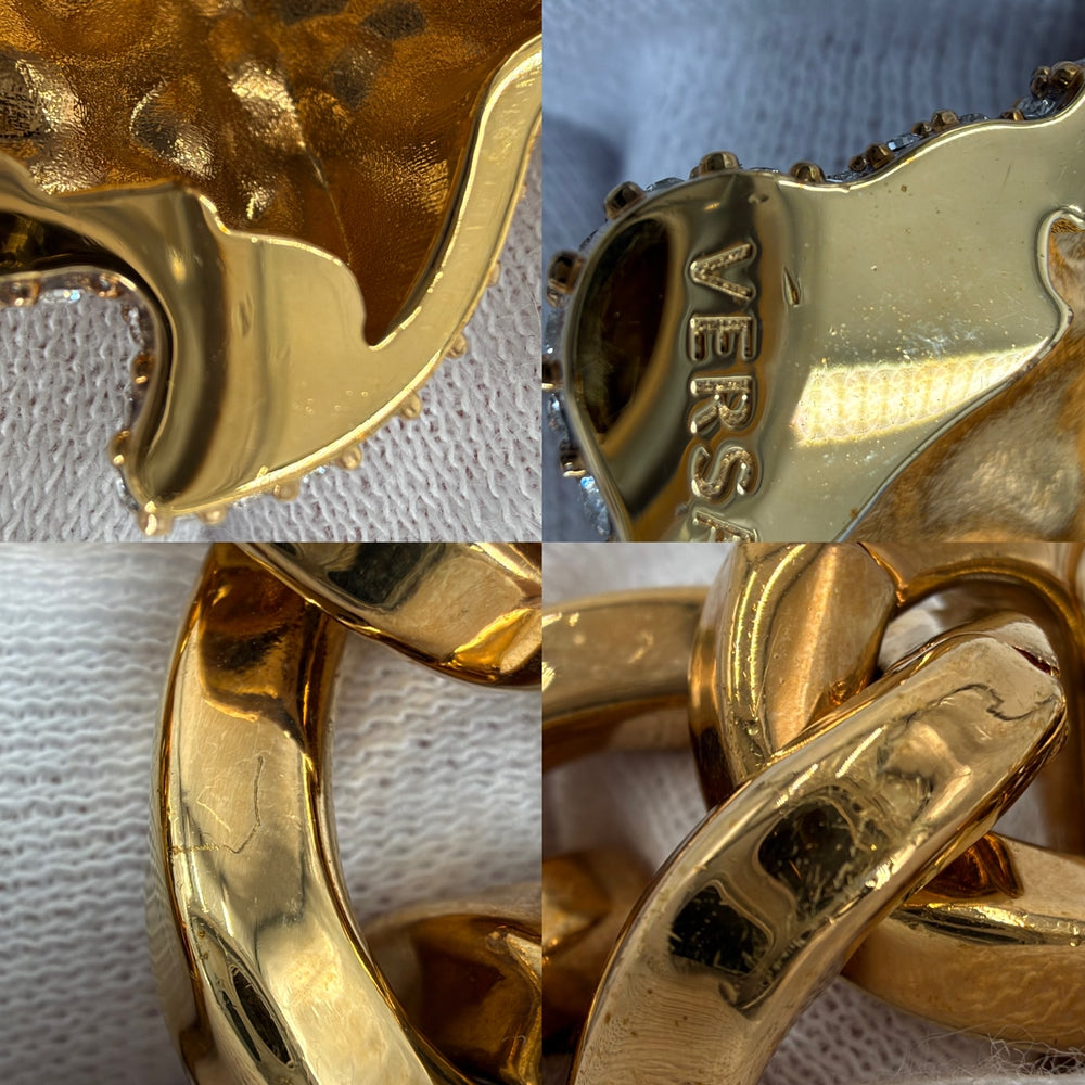 VERSACE ヴェルサーチ ネックレス パラッツォディアクリスタル チェーンネックレス アクセサリー チョーカー メンズ レディース メタル クリスタル DG18455 ゴールド ユニセックス【中古品】