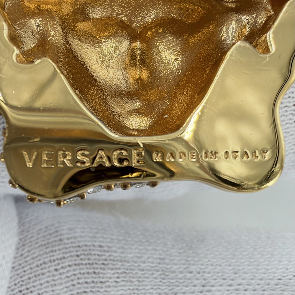 VERSACE ヴェルサーチ ネックレス パラッツォディアクリスタル チェーンネックレス アクセサリー チョーカー メンズ レディース メタル クリスタル DG18455 ゴールド ユニセックス【中古品】