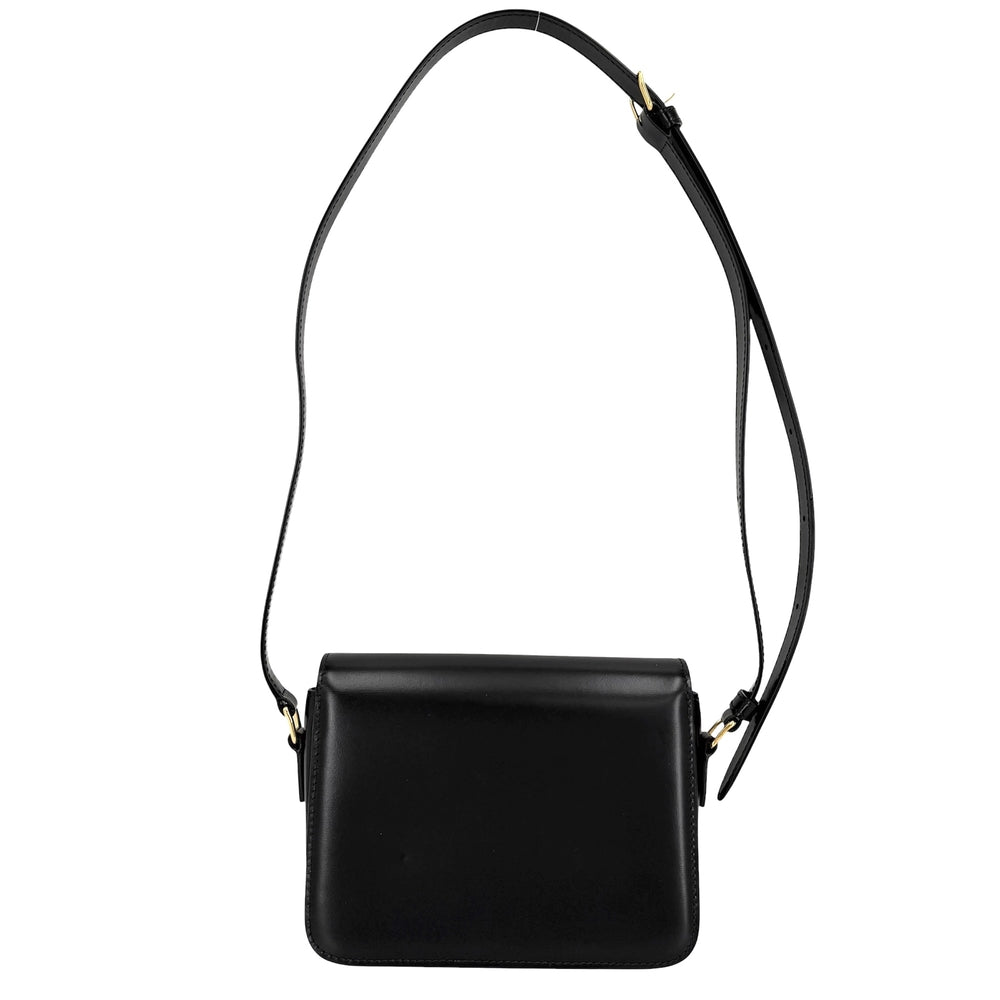 CELINE セリーヌ ショルダーバッグ ティーン トリオンフ 188423BF4.38NO レザー ブラック 黒 ゴールド金具 レディース【中古品】