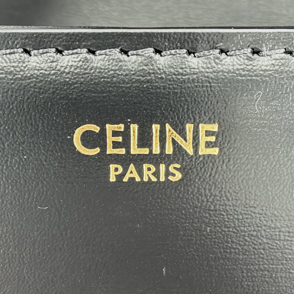 CELINE セリーヌ ショルダーバッグ ティーン トリオンフ 188423BF4.38NO レザー ブラック 黒 ゴールド金具 レディース【中古品】