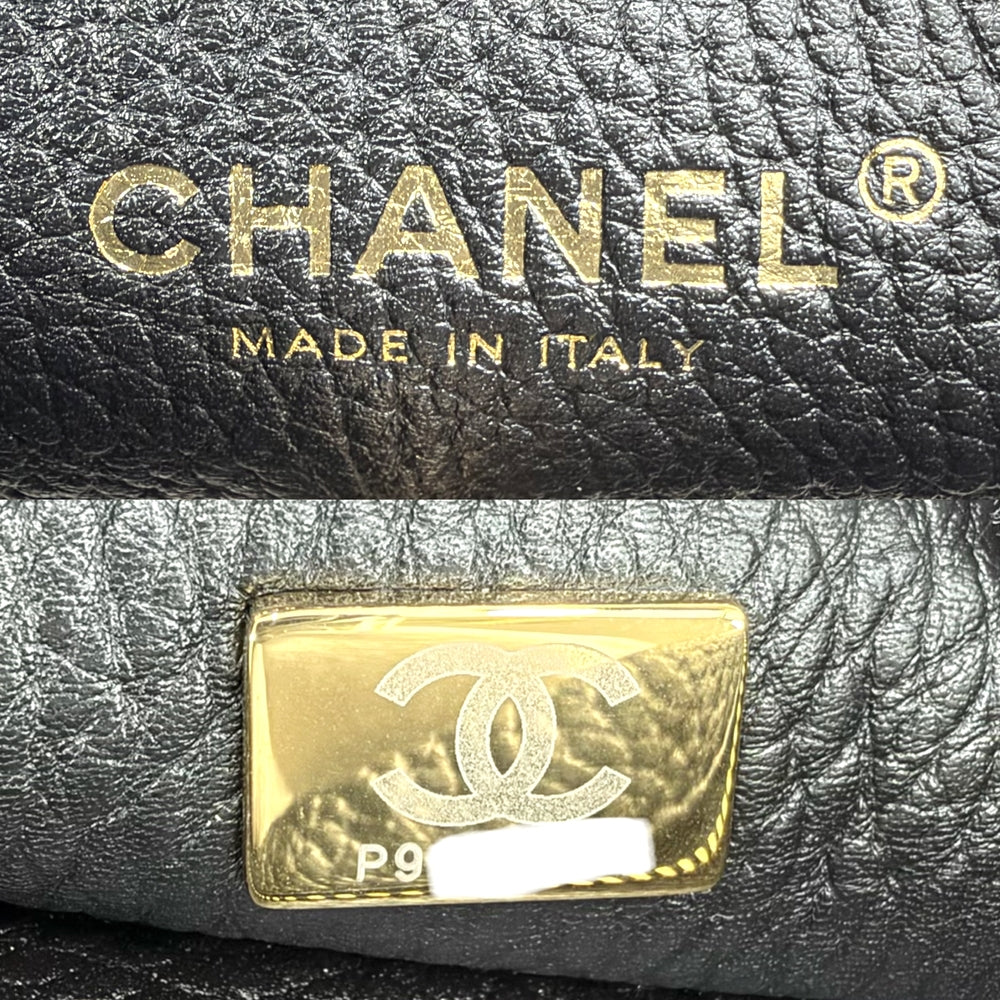 CHANEL シャネル トートバッグ スモール ショッピングバッグ ココマーク グレインカーフレザー ブラック 黒 ゴールド金具 レディース【中古品】