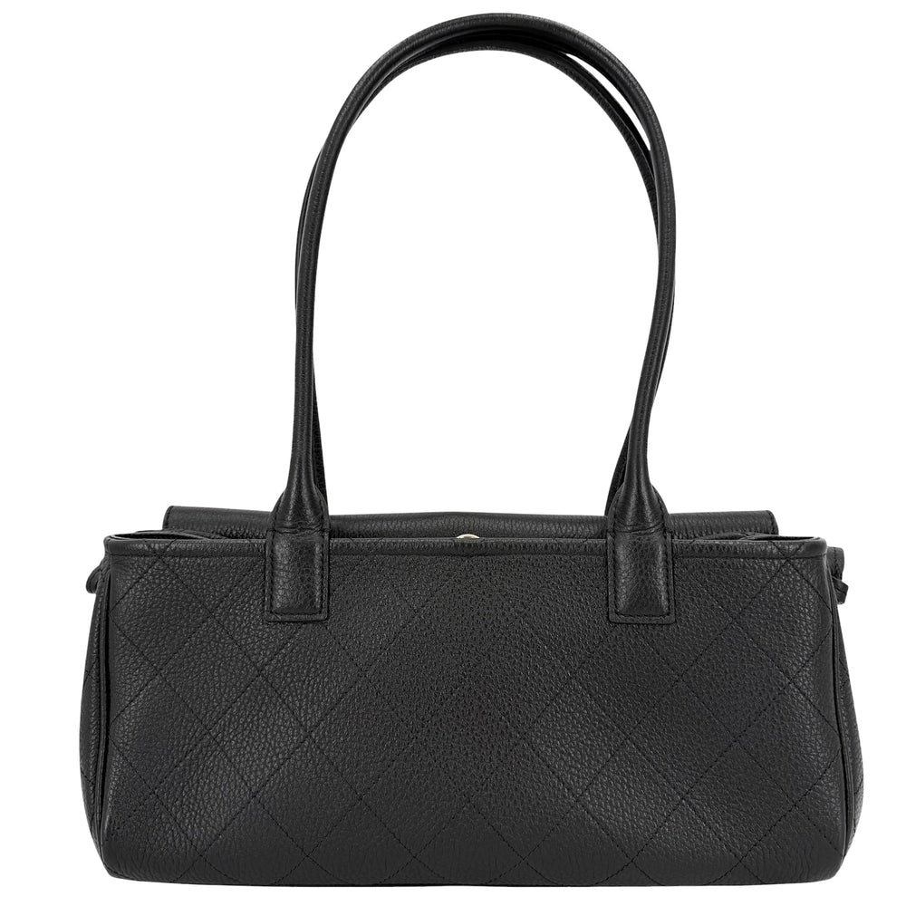 CHANEL シャネル トートバッグ スモール ショッピングバッグ ココマーク グレインカーフレザー ブラック 黒 ゴールド金具 レディース【中古品】