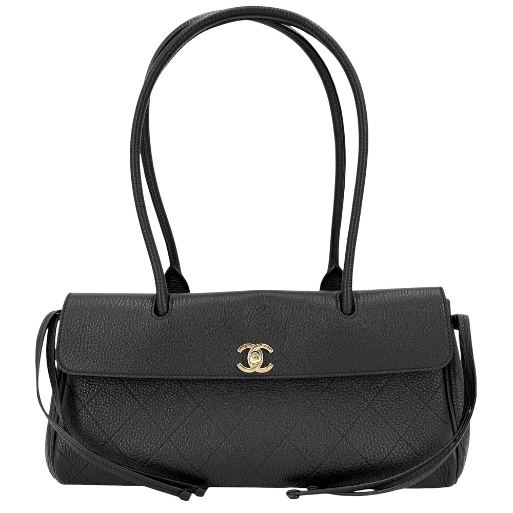 CHANEL シャネル トートバッグ スモール ショッピングバッグ ココマーク グレインカーフレザー ブラック 黒 ゴールド金具 レディース【中古品】
