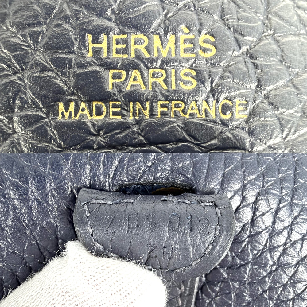 HERMES エルメス ショルダーバッグ エブリンTPM アマゾン ポシェット 小さめ Z刻印 レザー ネイビー 紺 ゴールド金具 レディース 2021年【中古品】