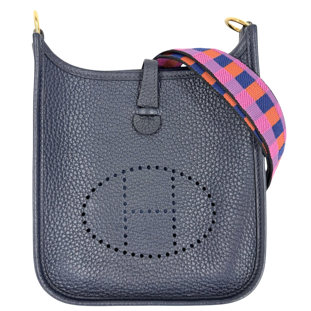 HERMES エルメス ショルダーバッグ エブリンTPM アマゾン ポシェット 小さめ Z刻印 レザー ネイビー 紺 ゴールド金具 レディース 2021年【中古品】