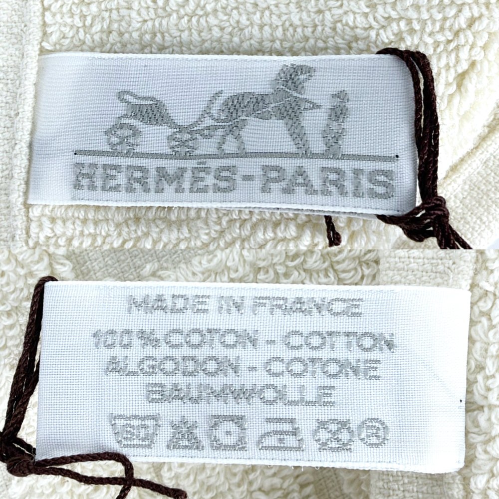 HERMES エルメス 小物 ステアーズ ハンドタオル フェイスタオル ハンカチ 103189M コットン ナチュラル レディース【中古品】