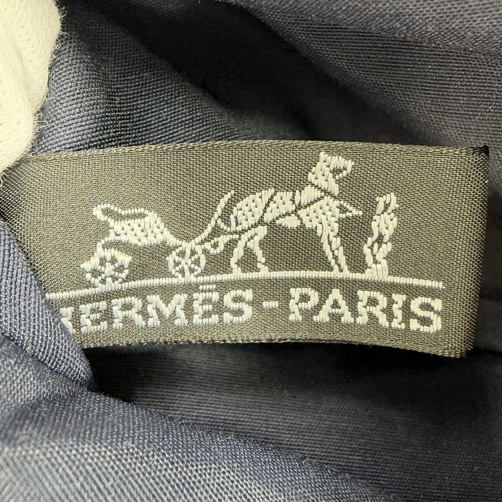HERMES エルメス ポーチ ボリードポーチ アクセサリーポーチ コスメポーチ 小物入れ キャンバス レザー ネイビー 紺 シルバー金具 レディース【中古品】