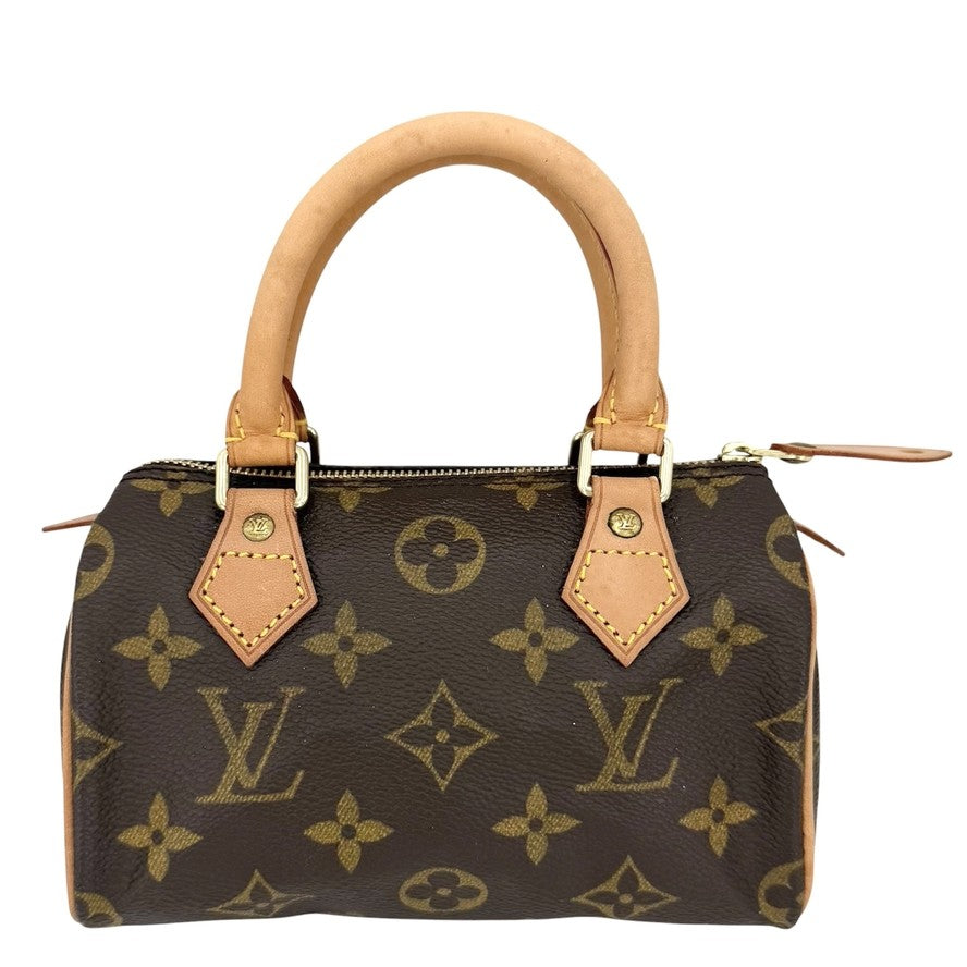LOUIS VUITTON ルイヴィトン ハンドバッグ ミニスピーディ ミニハンドバッグ M41534 モノグラムキャンバス ブラウン 茶 ゴールド金具 レディース【中古品】