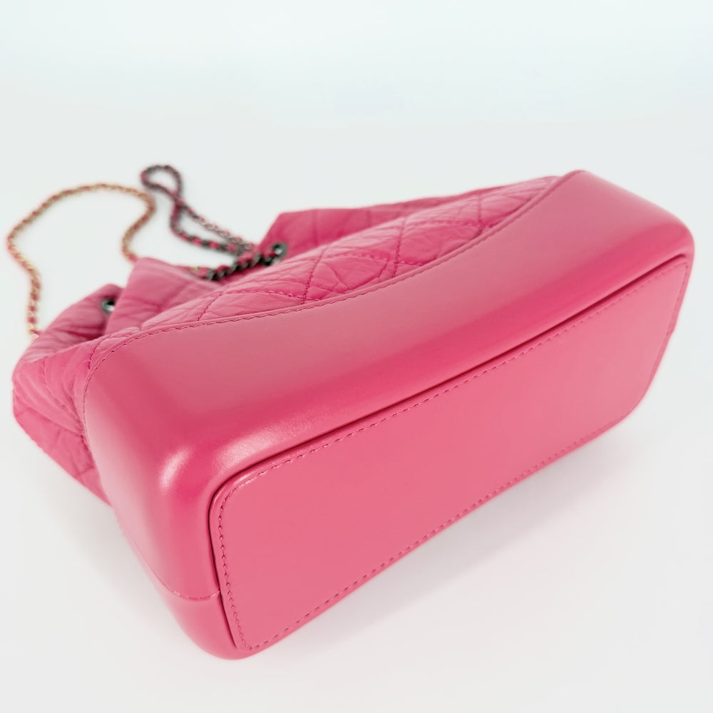 CHANEL シャネル リュック ガブリエル ドゥ シャネル スモール バックパック チェーンショルダー ココマーク A94485 レザー ピンク ゴールド×シルバー金具 レディース【中古品】
