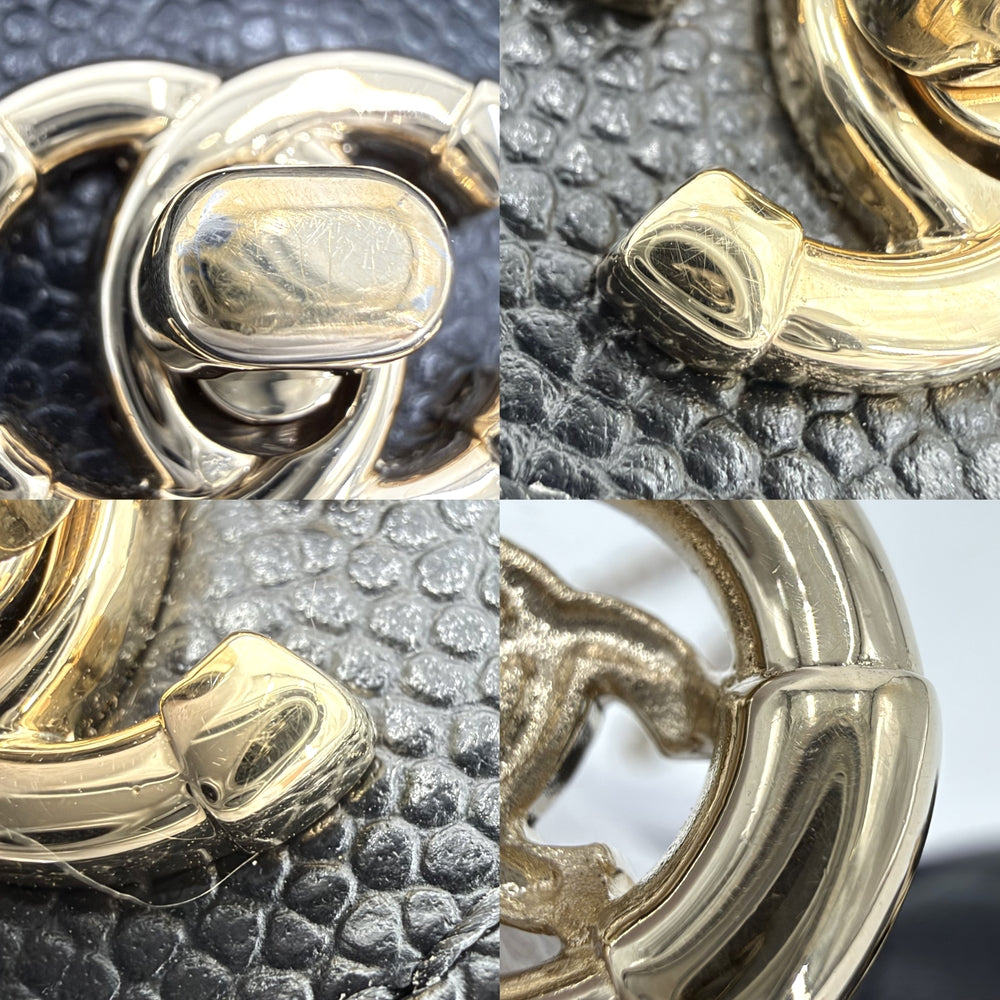 CHANEL シャネル ショルダーバッグ マトラッセ チェーンショルダー ポシェット ミニバッグ ココマーク キャビアスキン ブラック 黒 ゴールド金具 レディース【中古品】