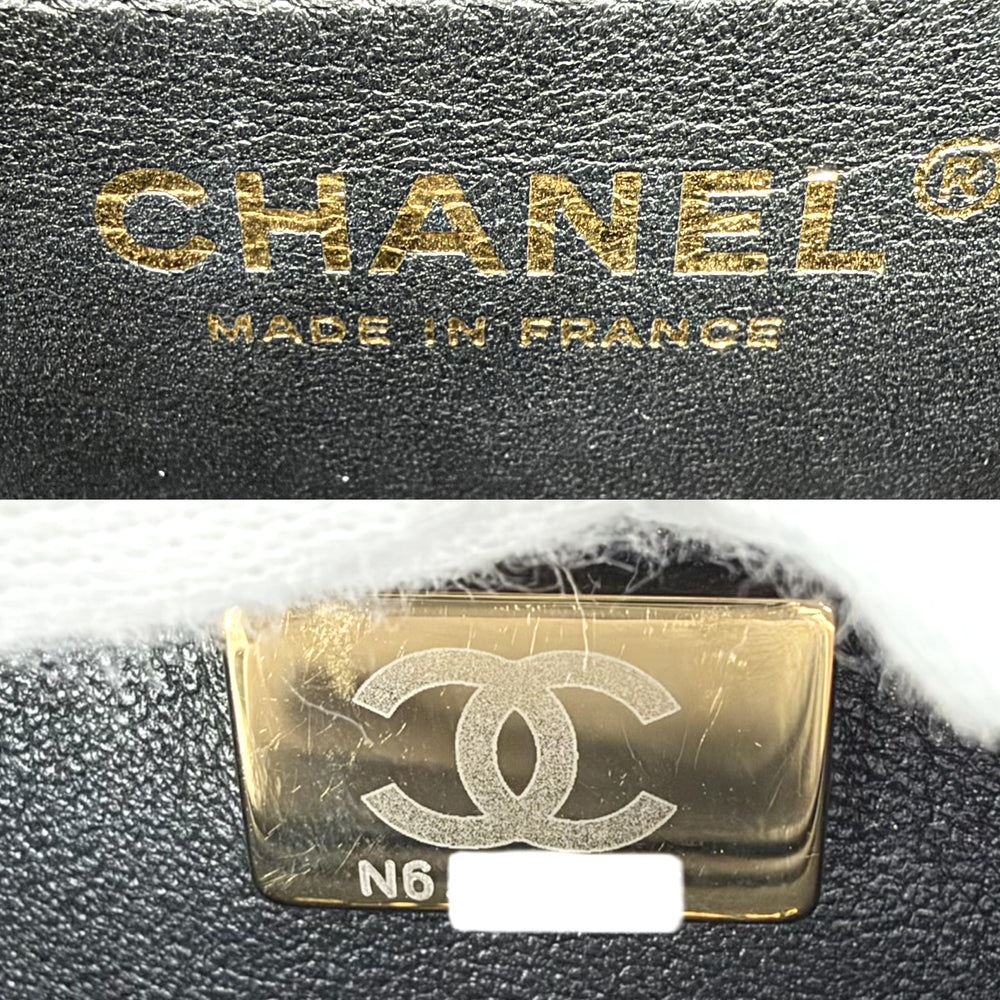 CHANEL シャネル ショルダーバッグ マトラッセ ボーイシャネル ポシェット ミニバッグ チェーンショルダー ココマーク キャビアスキン ブラック 黒 ゴールド金具 レディース【中古品】