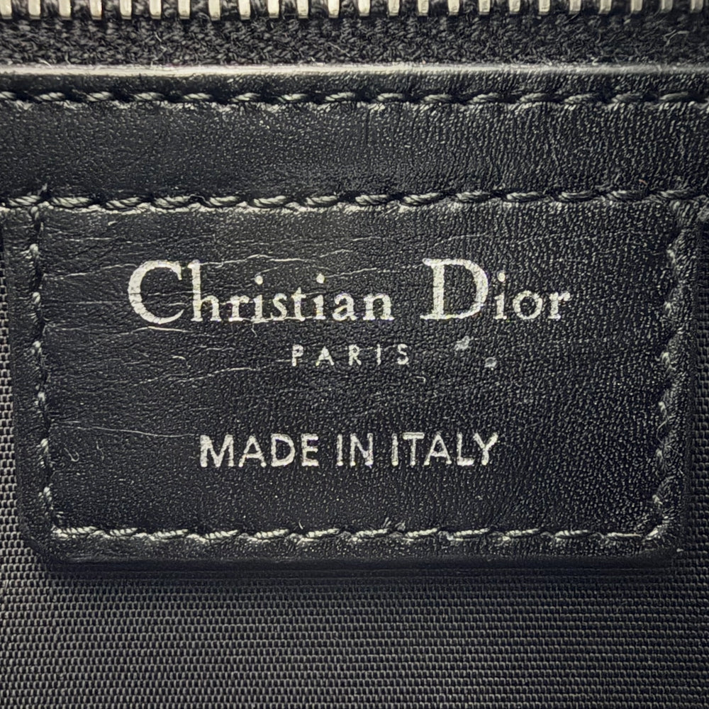 Christian Dior クリスチャンディオール ショルダーバッグ カナージュ M1022PPCD M900 コーティングキャンバス レザー ブラック 黒 シルバー金具 レディース【中古品】