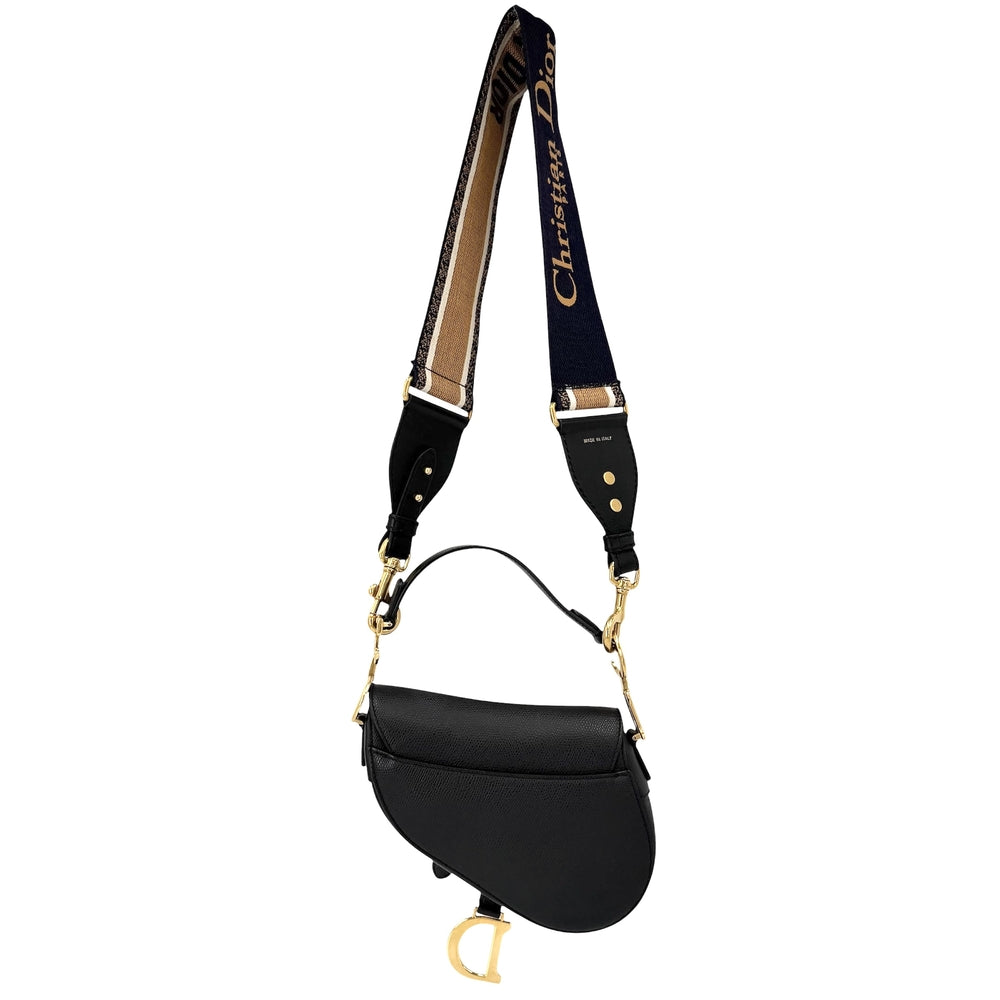 Dior ディオール 2WAY サドルバッグ ショルダーバッグ ハンドバッグ レザー ブラック 黒 ゴールド金具 レディース【中古品】