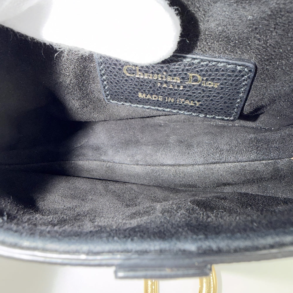 Dior ディオール 2WAY サドルバッグ ショルダーバッグ ハンドバッグ レザー ブラック 黒 ゴールド金具 レディース【中古品】