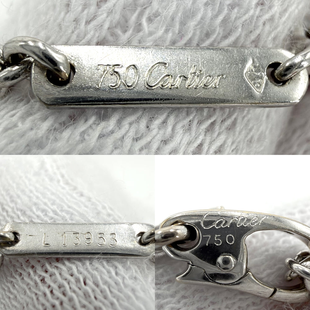 CARTIER カルティエ ネックレス 2Cチャーム セット ペンダント 18金WG Au750 ジュエリー アクセサリー K18ホワイトゴールド ダイヤモンド レディース 約10.7g【中古品】