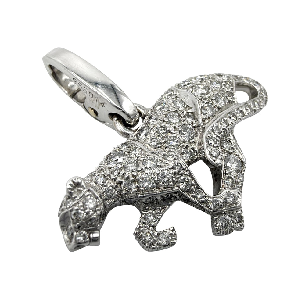 CARTIER カルティエ ペンダントトップ パンテール パンサー パヴェ 18金WG Au750 ジュエリー アクセサリー K18ホワイトゴールド ダイヤモンド シルバー レディース 約4.4g【中古品】
