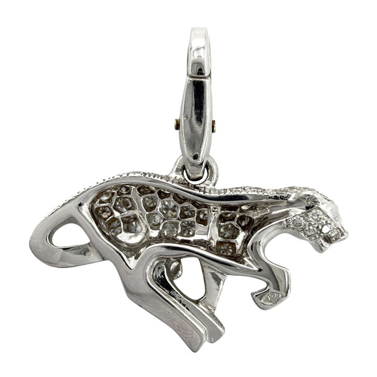 CARTIER カルティエ ペンダントトップ パンテール パンサー パヴェ 18金WG Au750 ジュエリー アクセサリー K18ホワイトゴールド ダイヤモンド シルバー レディース 約4.4g【中古品】