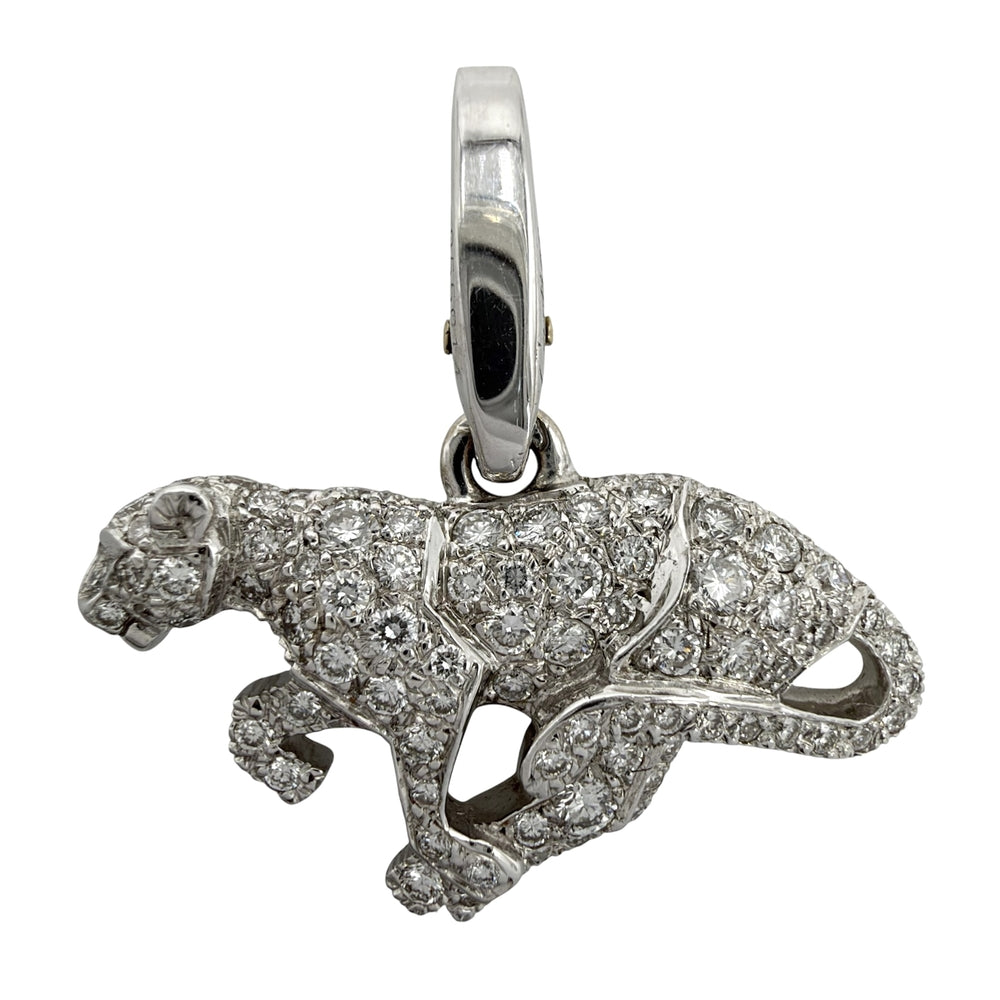 CARTIER カルティエ ペンダントトップ パンテール パンサー パヴェ 18金WG Au750 ジュエリー アクセサリー K18ホワイトゴールド ダイヤモンド シルバー レディース 約4.4g【中古品】