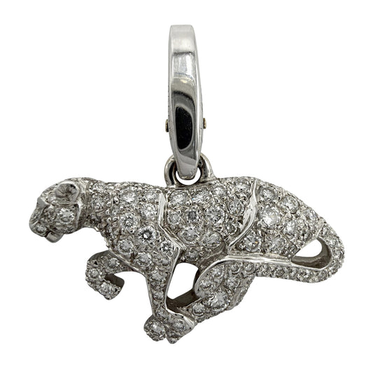 CARTIER カルティエ ペンダントトップ パンテール パンサー パヴェ 18金WG Au750 ジュエリー アクセサリー K18ホワイトゴールド ダイヤモンド シルバー レディース 約4.4g【中古品】