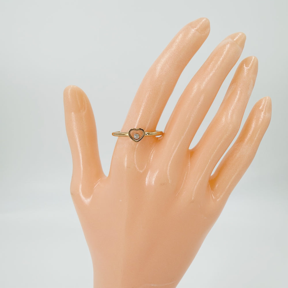 Chopard ショパール 指輪 マイハッピーハート ジュエリー アクセサリー Au750 18金PG K18ピンクゴールド ダイヤモンド 約21.5号 レディース 約3.1g【中古品】
