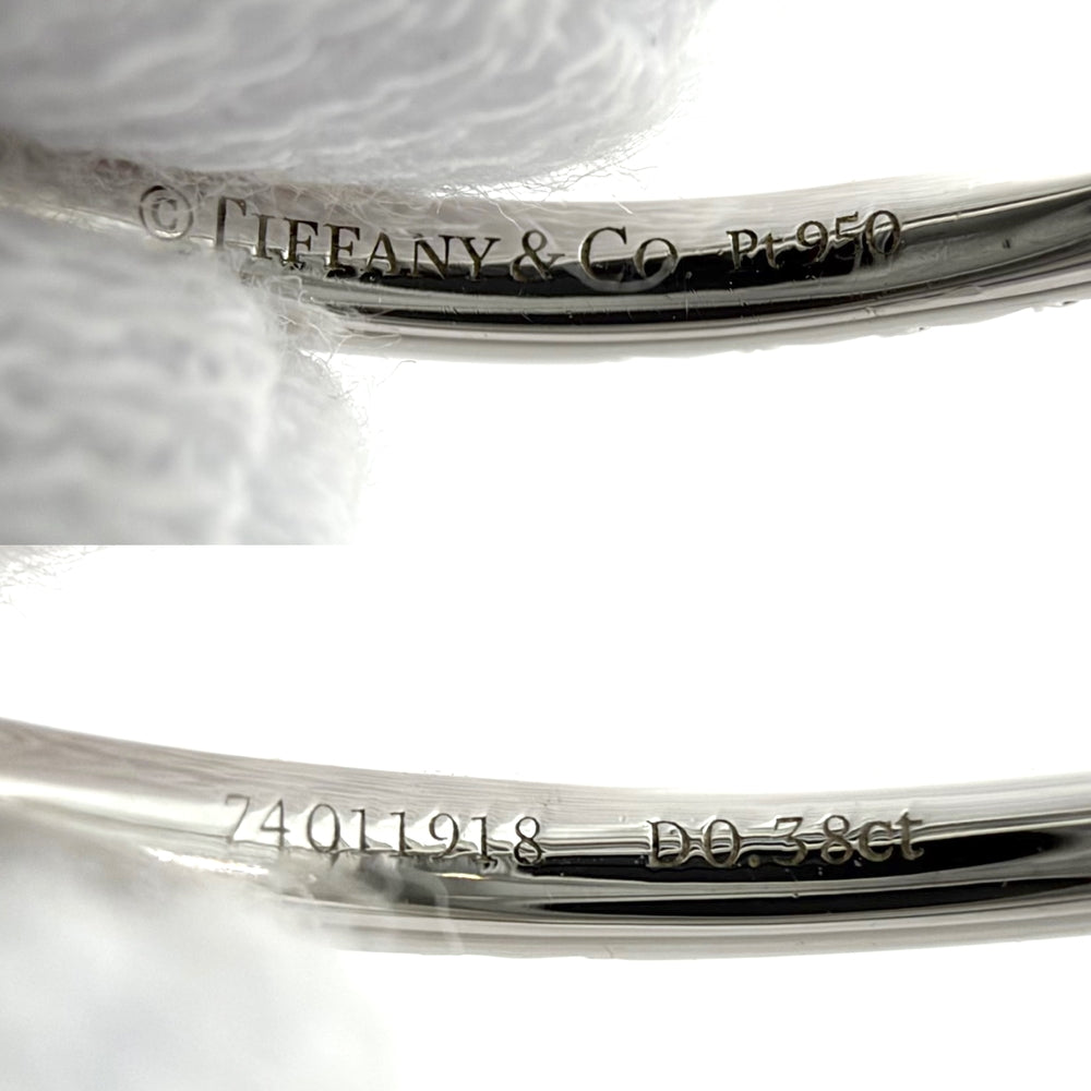 TIFFANY&Co. ティファニー 指輪 ジュエリーソレストリング Pt950プラチナ ダイヤモンド0.38ct 約11.5号 シルバー レディース 約4.1g【中古品】
