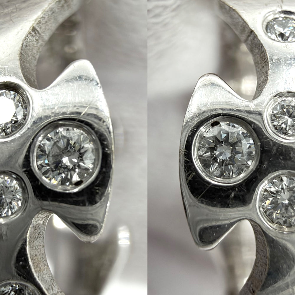 Georg Jensen ジョージジェンセン 指輪 フュージョン リング 18金PG WG Au750 51サイズ K18ホワイトゴールド K18ピンクゴールド ダイヤモンド 約12.5号 レディース 約15.3g【中古品】