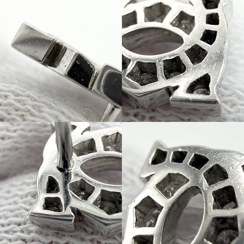 CARTIER カルティエ ピアス 2C アントルラセ 18金WG Au750 ジュエリー アクセサリー K18ホワイトゴールド ダイヤモンド レディース 約2.3g【中古品】
