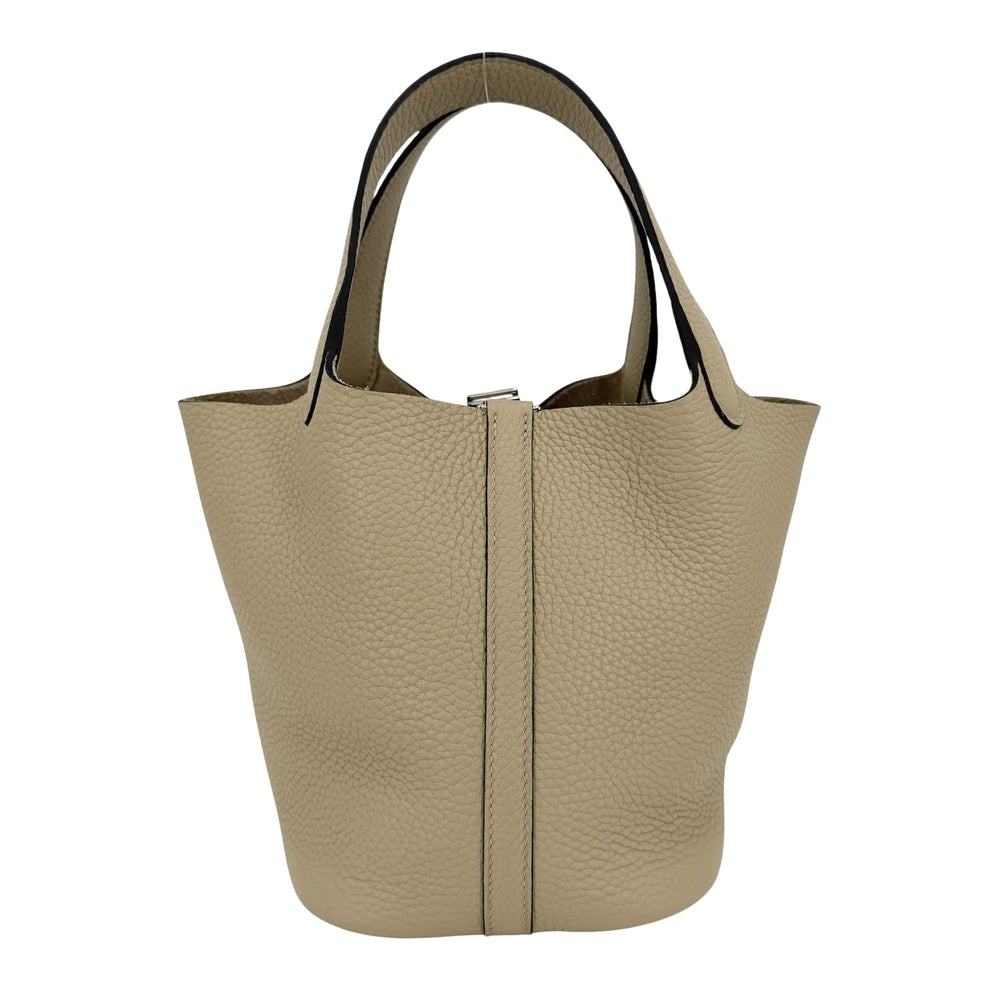 HERMES エルメス ハンドバッグ ピコタンロックPM W刻印 レザー ベージュ シルバー金具 レディース 2024年【中古品】