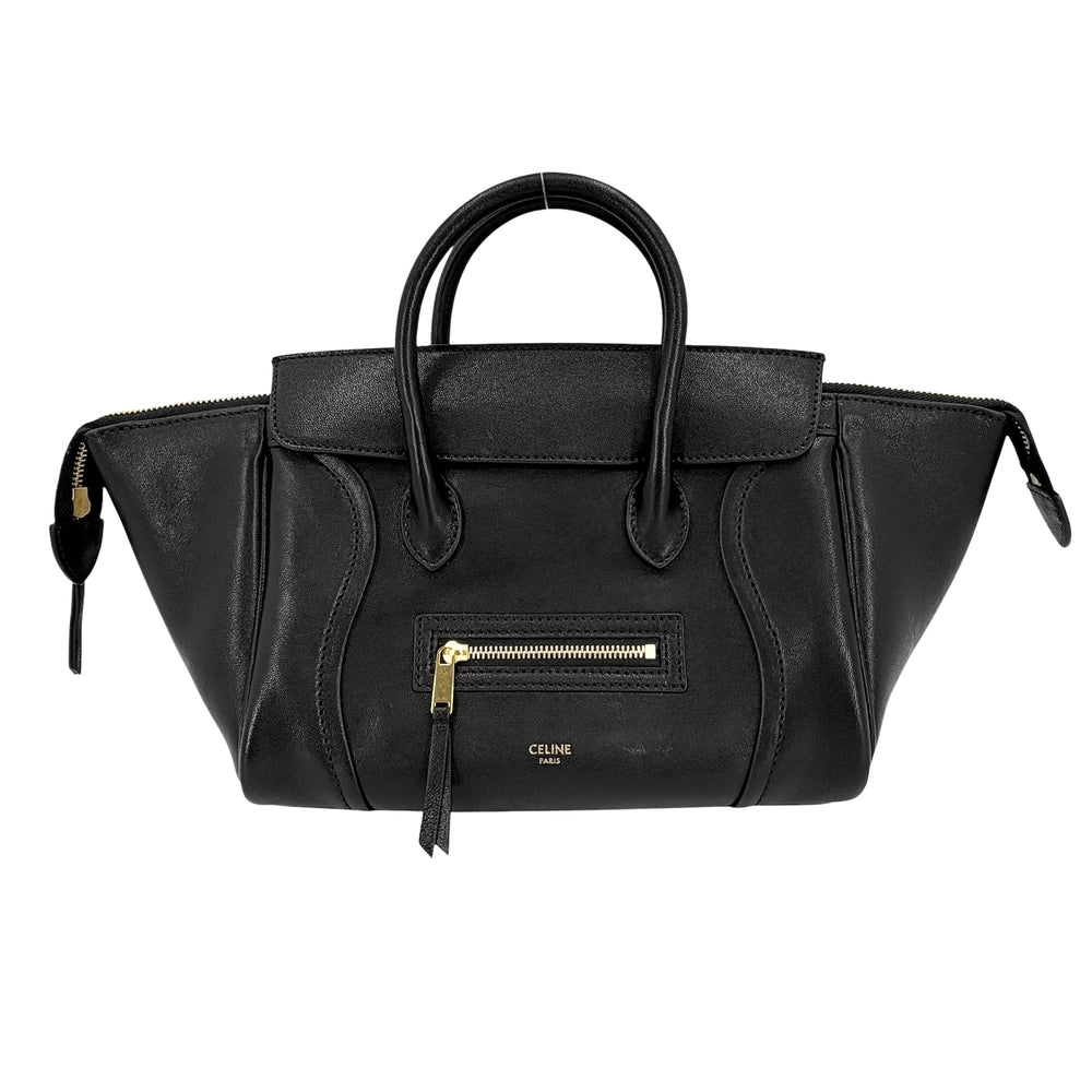 CELINE セリーヌ ハンドバッグ リトルラゲージ 124213GW2.38NO レザー ブラック 黒 ゴールド金具 レディース【中古品】