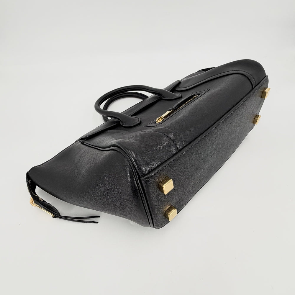 CELINE セリーヌ ハンドバッグ リトルラゲージ 124213GW2.38NO レザー ブラック 黒 ゴールド金具 レディース【中古品】