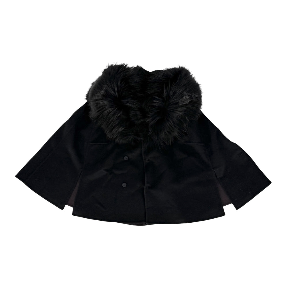 FENDI フェンディ ポンチョ ファー 40 ブラック 黒 カシミヤ ファー【中古品】