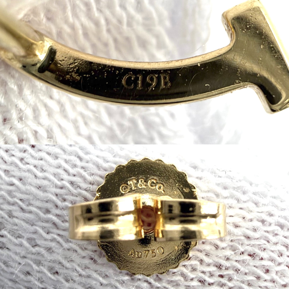 TIFFANY&Co. ティファニー ピアス Tスマイル ジュエリー アクセサリー K18YG AU750 K18イエローゴールド ダイヤモンド レディース 約0.8g【中古品】