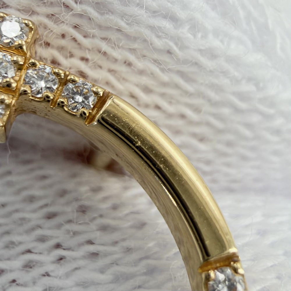 TIFFANY&Co. ティファニー ピアス Tスマイル ジュエリー アクセサリー K18YG AU750 K18イエローゴールド ダイヤモンド レディース 約0.8g【中古品】