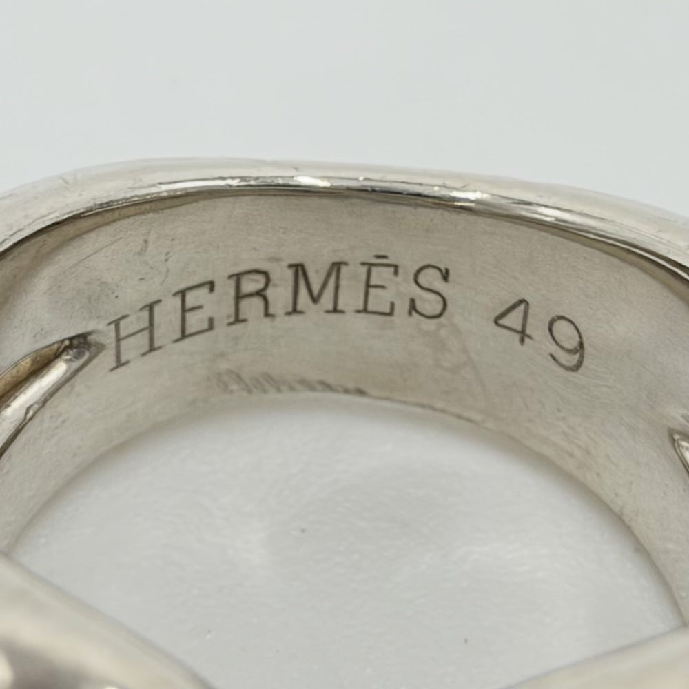 HERMES エルメス 指輪 ヒストリーリング ジュエリー アクセサリー K18YG AU750 49サイズ シルバー925 K18イエローゴールド 約7号 シルバー ゴールド レディース 約10.6g【中古品】