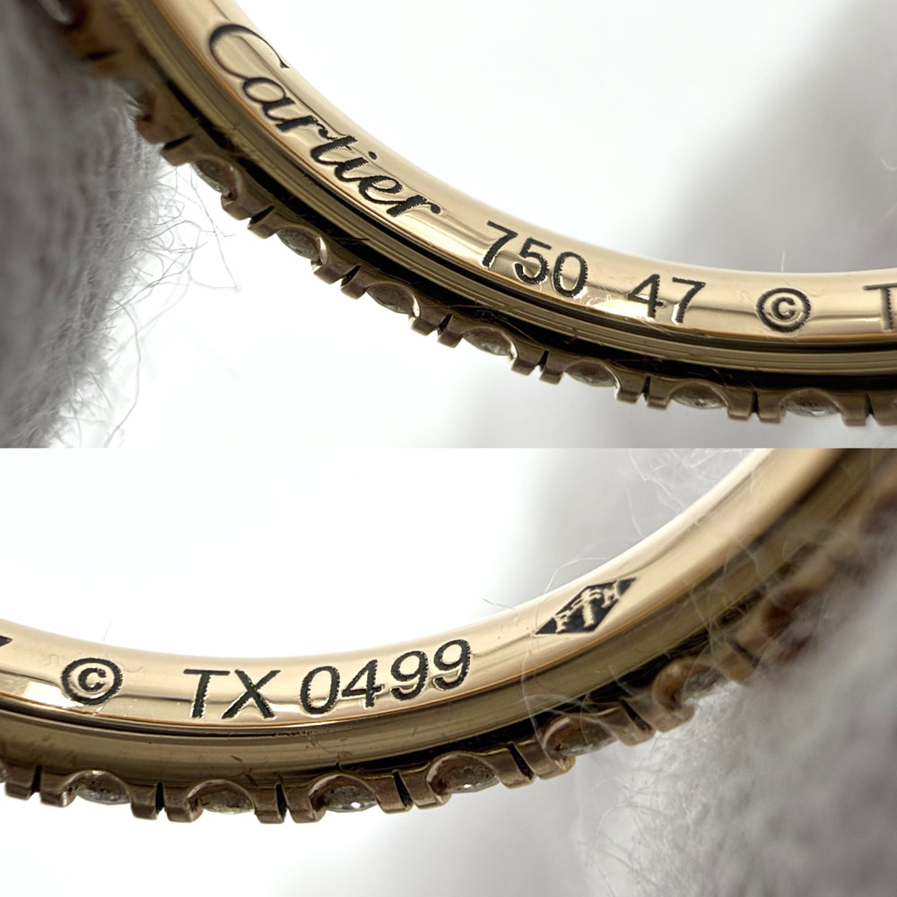 CARTIER カルティエ 指輪 エタンセル フルエタニティ ジュエリー アクセサリー 47サイズ 18金 Au750 K18ピンクゴールド ダイヤモンド 約7号 レディース 約1.7g【中古品】