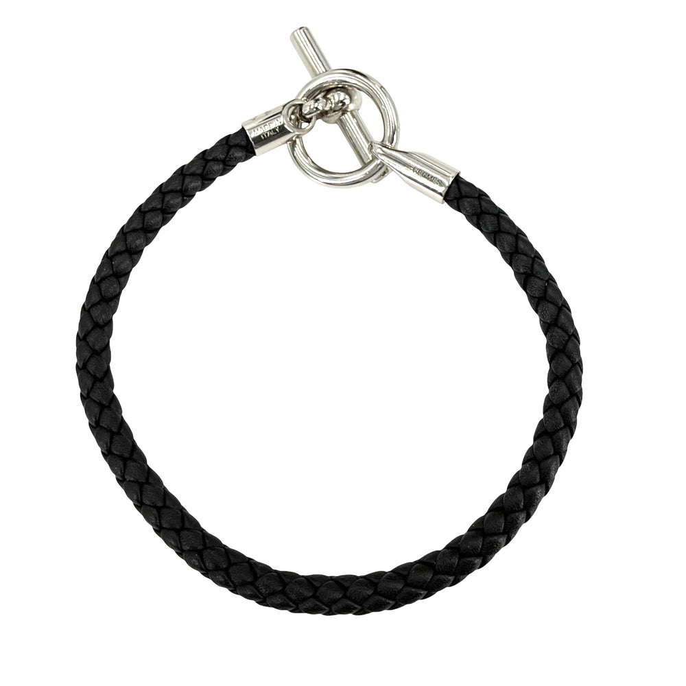 HERMES エルメス ブレスレット グレナン アクセサリー レザー メタル メンズ 約11.8g【中古品】