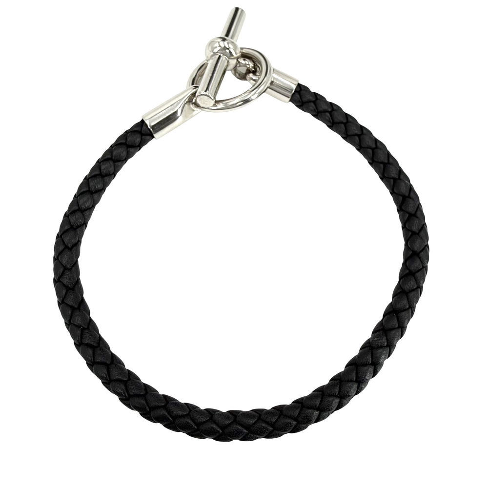 HERMES エルメス ブレスレット グレナン アクセサリー レザー メタル メンズ 約11.8g【中古品】