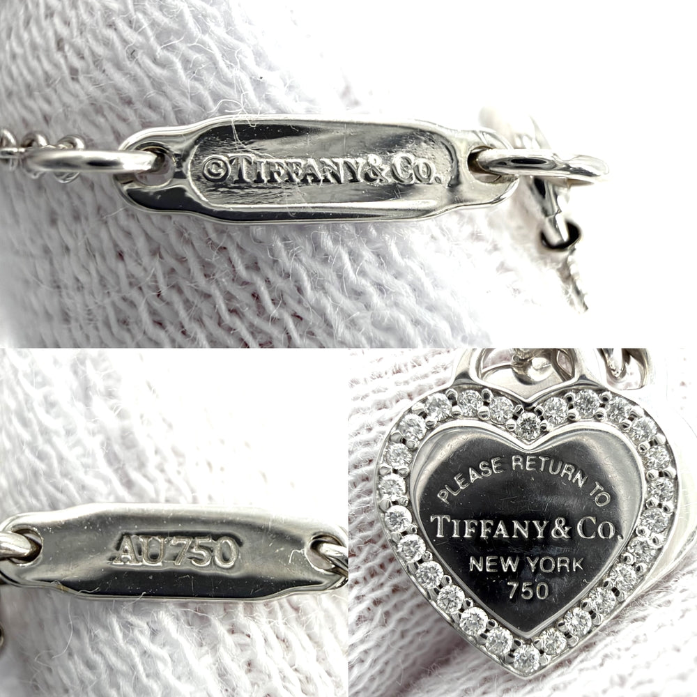 TIFFANY&Co. ティファニー ネックレス リターントゥティファニー ダブルハートタグ アクセサリー ジュエリー K18WG AU750 K18ホワイトゴールド レディース 約3.9g【中古品】
