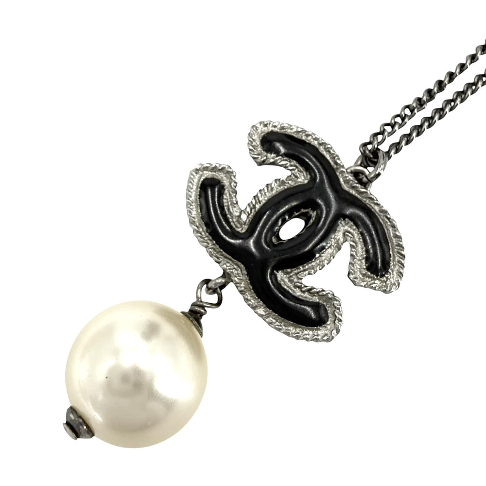 CHANEL シャネル ネックレス ココマーク スウィングパール アクセサリー メタル フェイクパール 13S レディース 約10.8g 2013年【中古品】