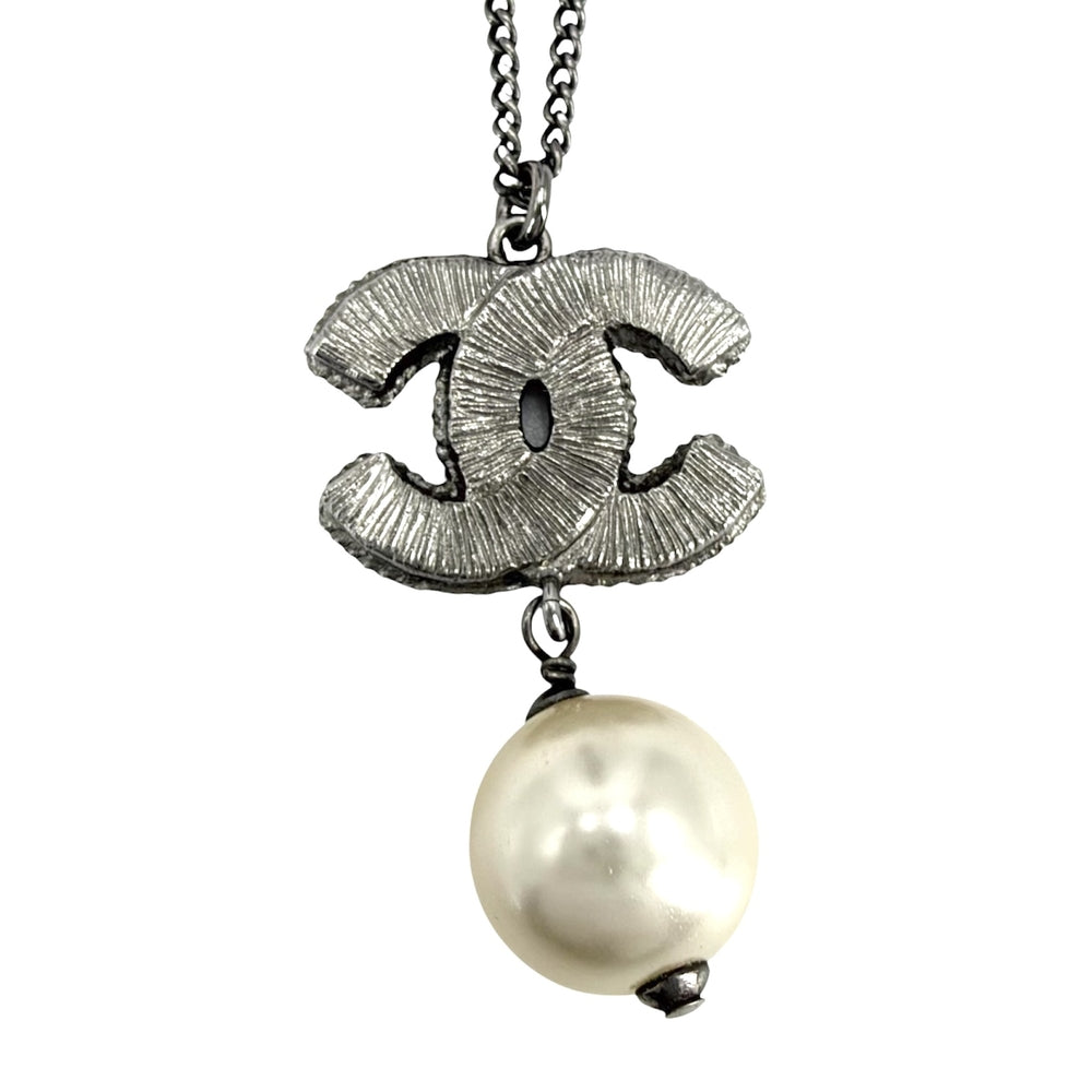 CHANEL シャネル ネックレス ココマーク スウィングパール アクセサリー メタル フェイクパール 13S レディース 約10.8g 2013年【中古品】