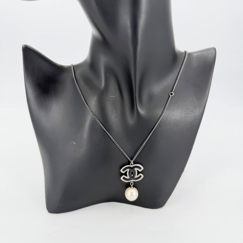 CHANEL シャネル ネックレス ココマーク スウィングパール アクセサリー メタル フェイクパール 13S レディース 約10.8g 2013年【中古品】