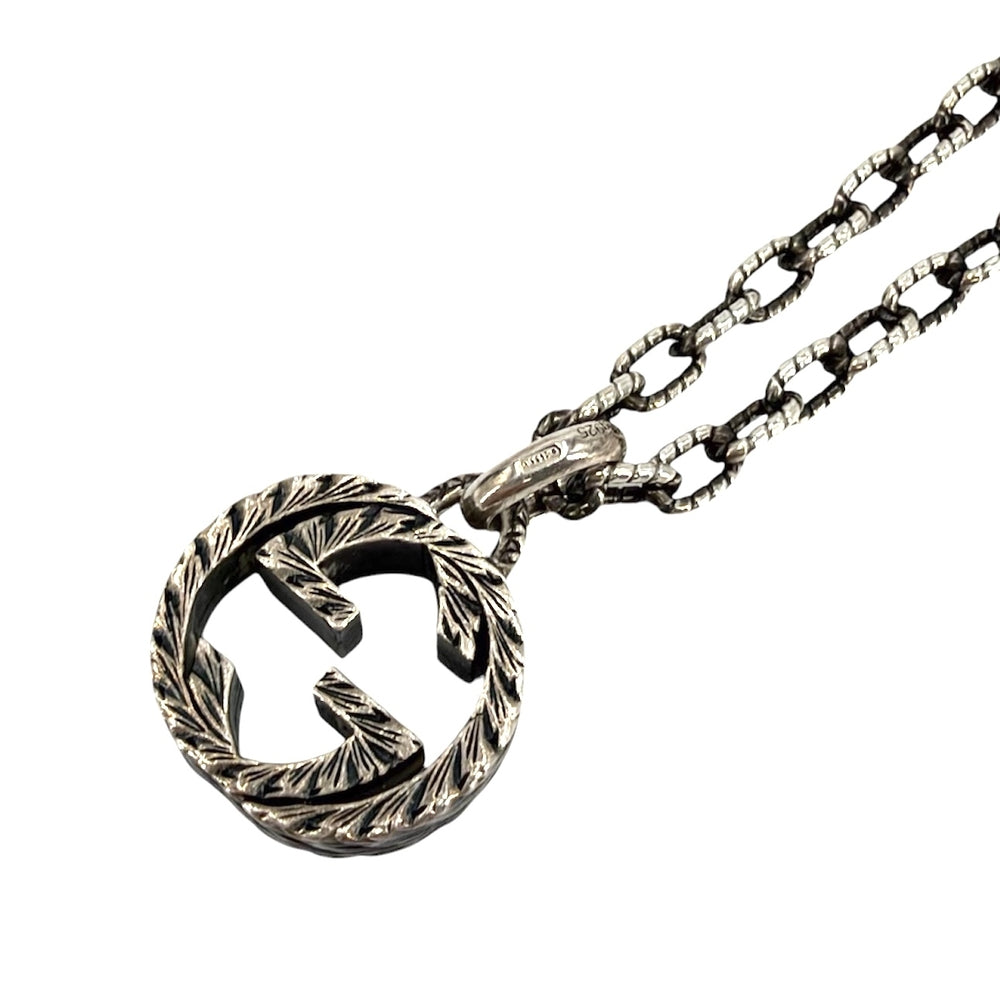 GUCCI グッチ ネックレス インターロッキングG アラベスク アクセサリー シルバー925 メンズ 約18.2g【中古品】