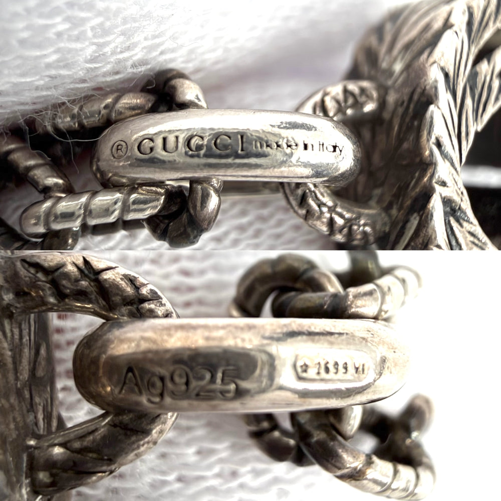 GUCCI グッチ ネックレス インターロッキングG アラベスク アクセサリー シルバー925 メンズ 約18.2g【中古品】