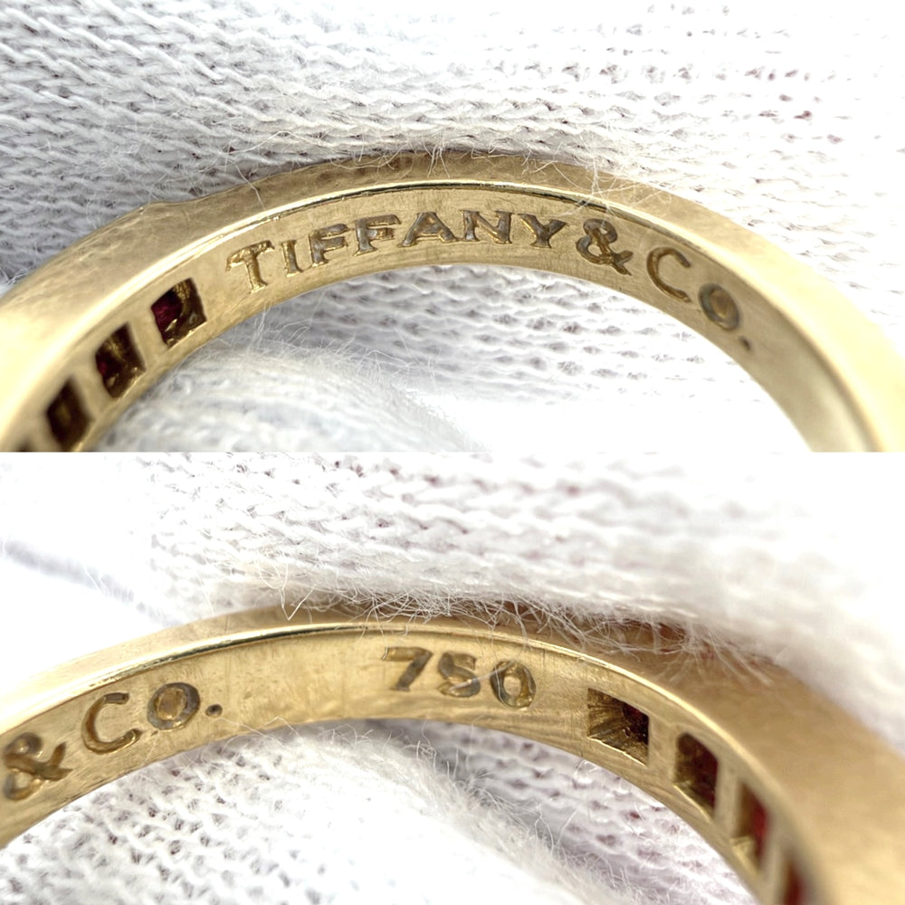 TIFFANY&Co. ティファニー 指輪 シグネチャー リング ジュエリー アクセサリー クロス Au750 K18YG K18イエローゴールド ダイヤモンド 約8号 レディース 約4.6g【中古品】