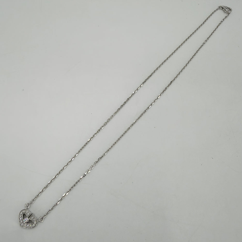 CARTIER カルティエ ネックレス Cハート アクセサリー ジュエリー 18金WG K18ホワイトゴールド ダイヤモンド レディース 約4.4g【中古品】